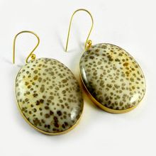 Palm Wood Jasper Earring, Occasion : Anniversary, Engagement, Gift, Party, Wedding, Birthday