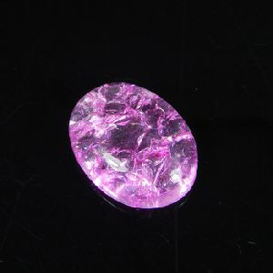 Pink color crack crackle glass gemstone