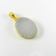 White Druzy Pendant