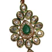 Memoria 925 Sterling Silver Gold Plated Polki With Zircon Pendant