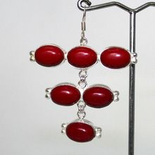 Oval Beads Brass Earring Pair