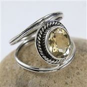 BEAUTIFUL CITRINE 925 STERLING SILVER RING