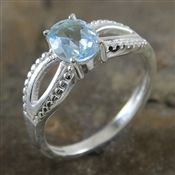 BLUE TOPAZ FACETED 925 STERLING SILVER RING