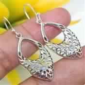 PLAIN SILVER FILIGREE EARRING