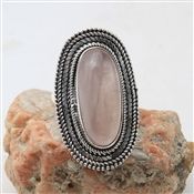 Rose Quartz Gemstone Silver Ring