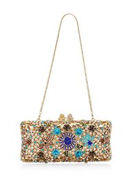 Multi Colored Floral Cocktail Clutch For Women