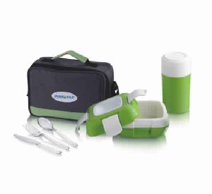 1set 1200ml Plastic Lunch Box With Utensils, Bag And Microwaveable Leak  Proof, Square Shape, Suitable For Students And Adults