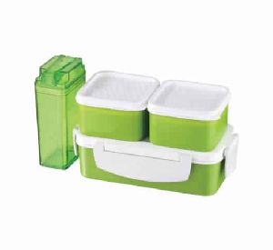 1set 1800ml Microwavable Plastic Lunch Box With Bag & Cutlery