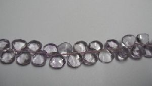 Pink Amethyst Heart Faceted