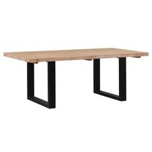 Industrial U Shape Iron Leg Mango Wood Top Dining Table