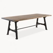 Rustic Wood Cast Iron Leg Base Dining Table