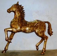 Brass Animal Statue Big Horse with antique finish