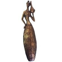 Metal Thin And Long Figurine-Lady Statue