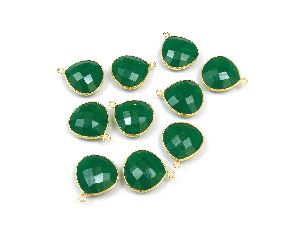 Green Onyx Gemstone Connector