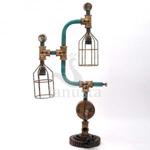 Artistic Real Meter and Pipe Iron Electric Lamp