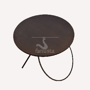 Brown Iron Round Coffee Table