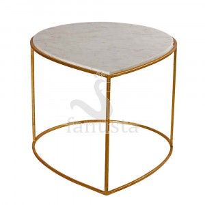 Drop Shaped White Marble Coffee Table