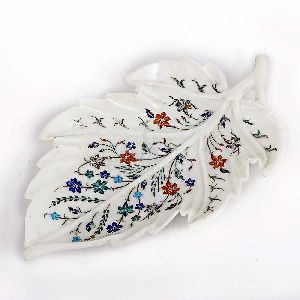 Leaf Shaped Marble Tray