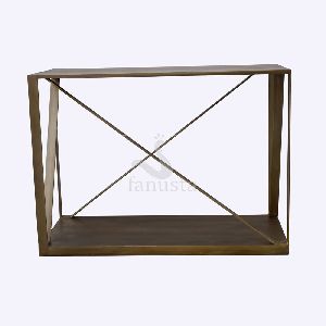Light Brown Iron Console Table