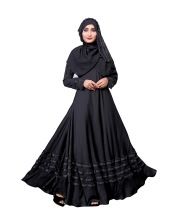 Black Color Beads Work Nida Abaya Burkha With Hijab Dupatta