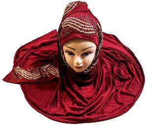 Justkartit Maroon Color Soft Hosiery Cotton Hijab Dupatta For Women