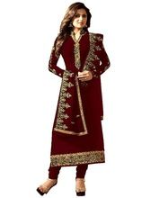 Women Stylish Heavy Embrodiery Salwar Kameez Straight Cut Suit