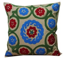 embroidery work cotton cushion cover