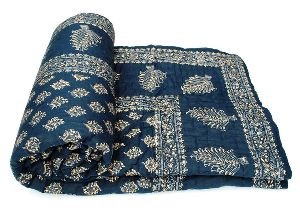 Exclusive Jaipuri Hand Block Print, Cotton Filled, Pure Cotton Cloth Quilt