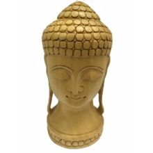 Handicraft Wooden God Buddha Head Sculpture