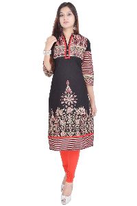 Indian Handmade cheap Price cotton casual wear Black kurti VIKU2408