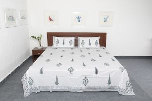 Jaipuri Hand block print pure cotton double bed sheet