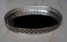 Silver plated oval service tray