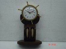 clock table watches with wood base