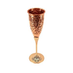 Copper Designer Champagne Glass With Brass Stand