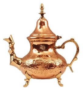 Copper Designer Mughlai Tea Pot With Inside Lining