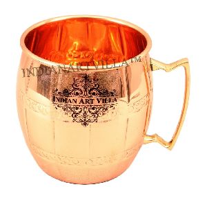 Copper Round Mug With 2 Ring - 500 ML