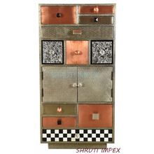 Metal Cladding Furniture with Multi Knobs Chest of Drawers