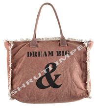 SHOPPING LEATHER HANDLES BAG