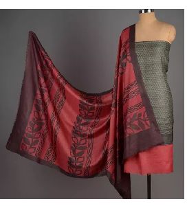 Elegant Block Printed Tussar Silk Dupatta