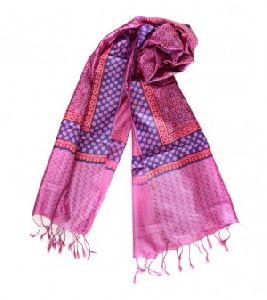 Pink & Blue Silk Stole