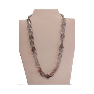 Alister Quartz Gemstone Hand Polished Tumble Stone Beads Necklace