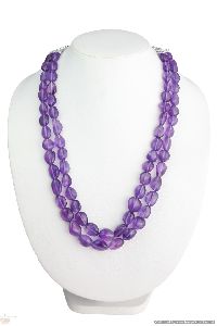 Amethyst Smooth Unusual Tumble Beads Necklace
