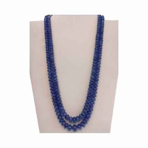 Tanzanite Gemstone Plain Hand Polished Roundel Stone Beads Necklace
