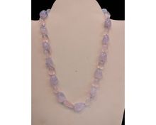 Lavender And Rose Quartz Hand Polished Tumble Stone Beads Necklace