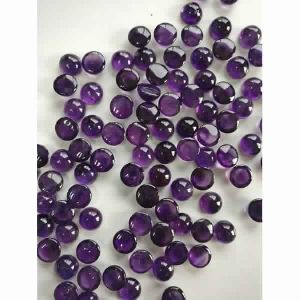 NATURAL AMETHYST GEMSTONE ROUND SHAPE SMOOTH CABS CUT STONES