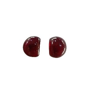 Natural Ruby Glass Filled Gemstone Fancy Shape Cabs Pair Stones LGS76