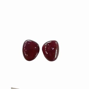 Natural Ruby Glass Filled Gemstone Fancy Shape Cabs Pair Stone LGS74