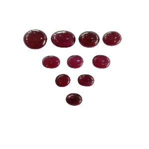 Natural Ruby Glass Filled Gemstone Oval Shape Flat Cabs Stones LGS83