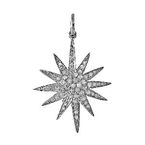 Diamond Jewelry Slice Diamond Silver Star Pendant