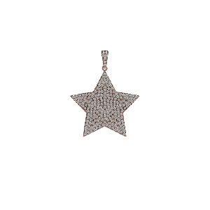 Rose Gold Pave Diamond Star Design Pendant